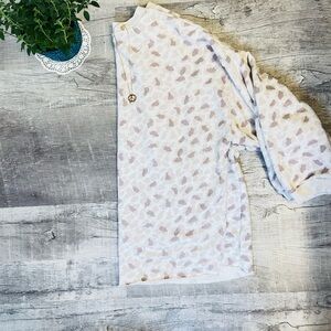 aerie Ivory Sweatshirt with Dusty Rose Spot Print